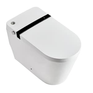 11 in. Rough 1-Piece 1GPF Single Flush Elongated Smart Toilet in White, Seat Included