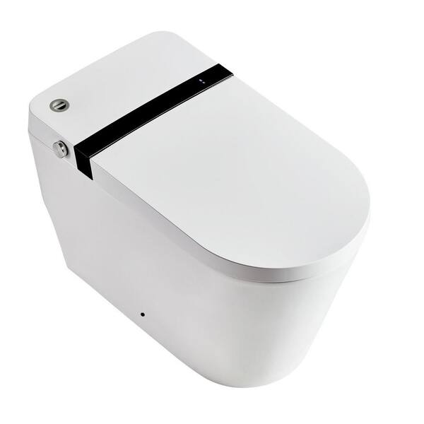 Aoibox 1-Piece 1.1/1.6 GPF Elongated Dual Flush Water saving Toilet in.  White, Seat Included SNMX410 - The Home Depot