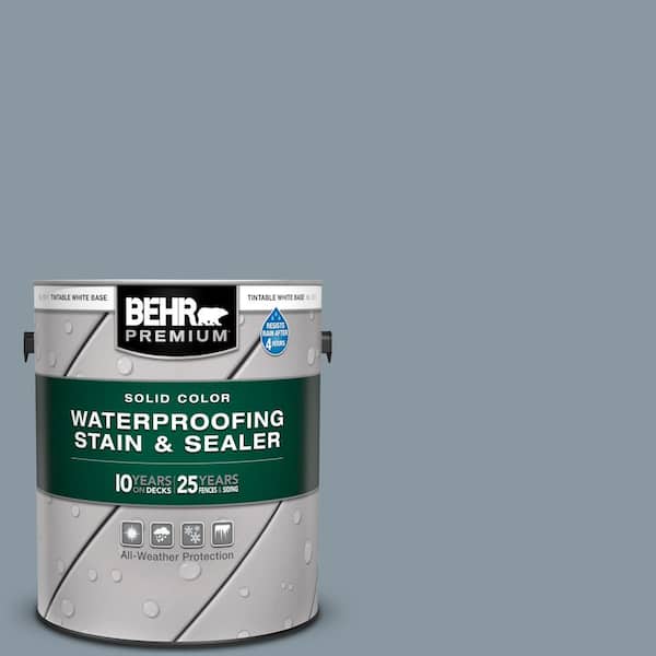 BEHR PREMIUM 1 gal. #N490-4 Teton Blue Solid Color Waterproofing Exterior Wood Stain and Sealer
