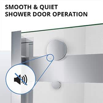 Essence Frameless Clear Glass Sliding Shower Door with Brushed Nickel Hardware
