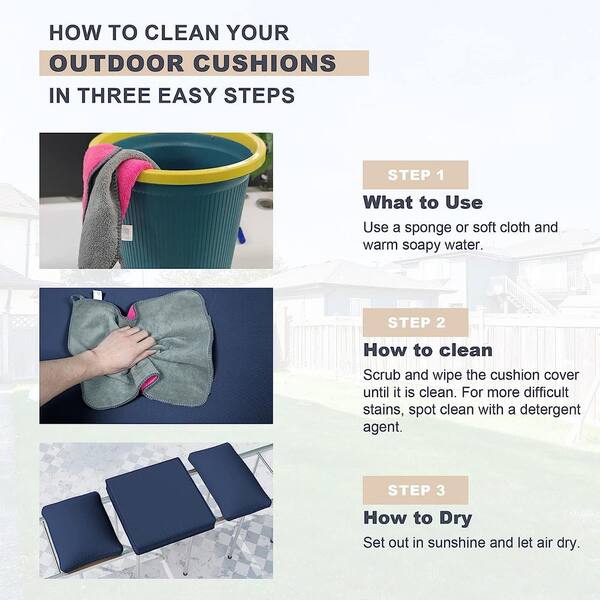 クッションカバー Cushion Cover navy line Halmuz Outdoor Patio Navy Blue Cushion Cover Shafatao-Navy