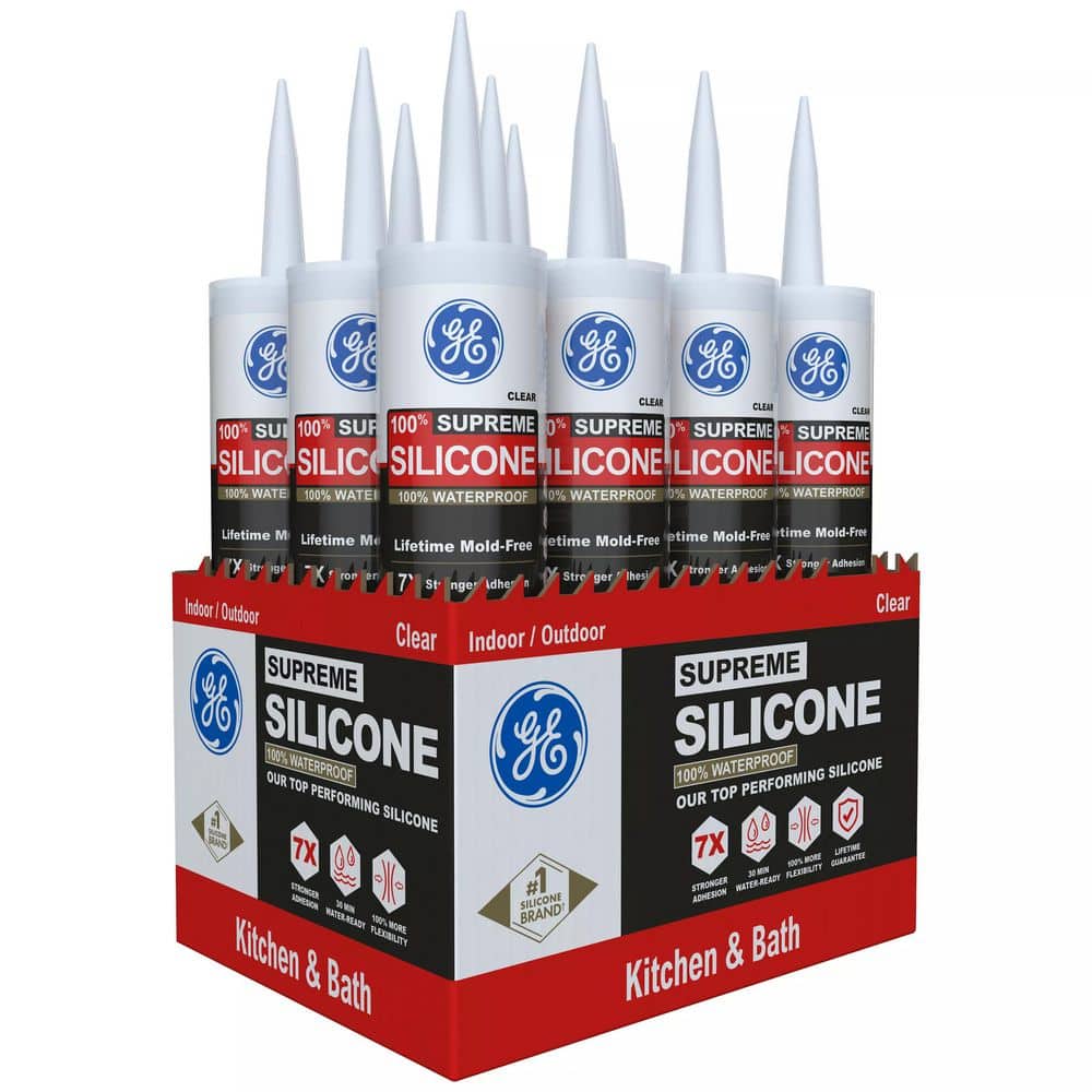 Supreme Silicone 10.1 oz. Clear Kitchen and Bath Caulk (12pk)