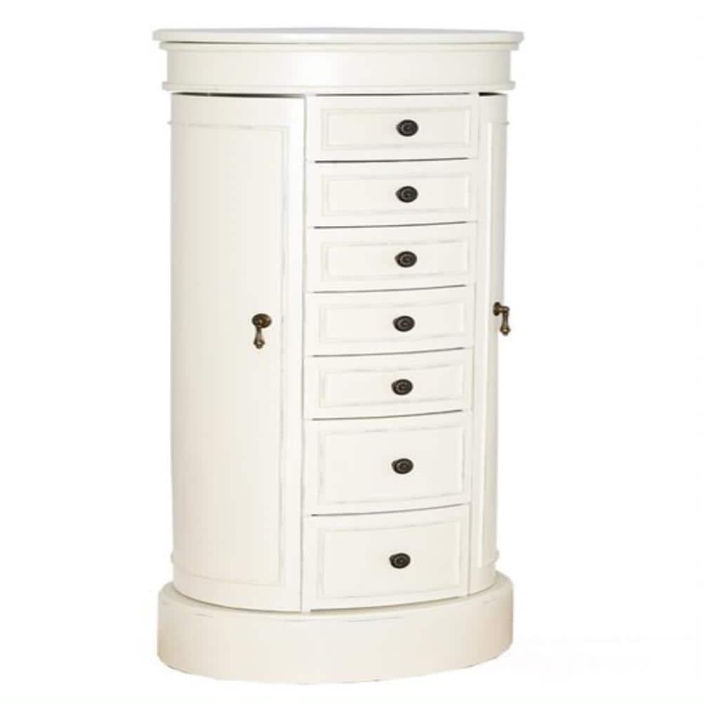 HIVES HONEY Bailey Ivory Jewelry Armoire 13.75 in. x 18 in. x 41 in