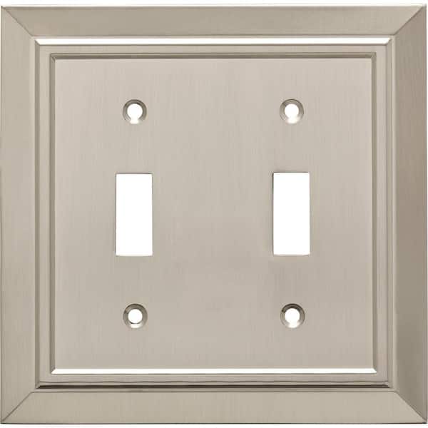 Franklin Brass Classic Architecture Satin Nickel Antimicrobial 2-Gang Decorator Wall Plate (4-Pack)