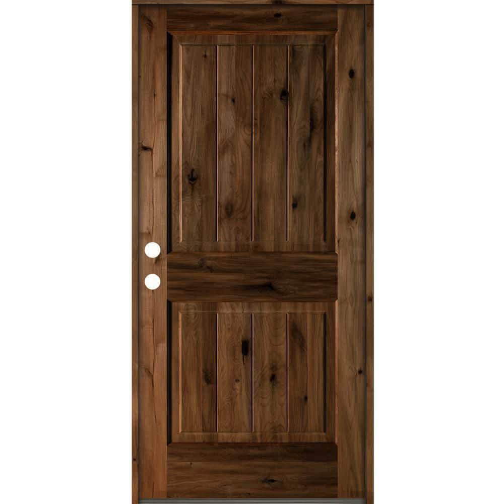 Krosswood Doors 36 In. X 80 In. Rustic Knotty Alder Square Top V 