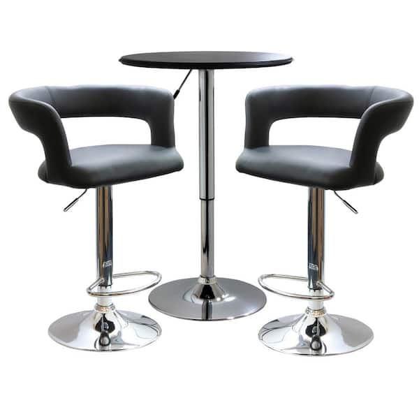 3-Piece Black Bar Table Set