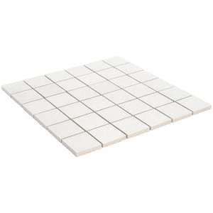 Copley Bianco 4 in. x 0.39 in. Matte Porcelain Floor and Wall Mosaic Tile Sample