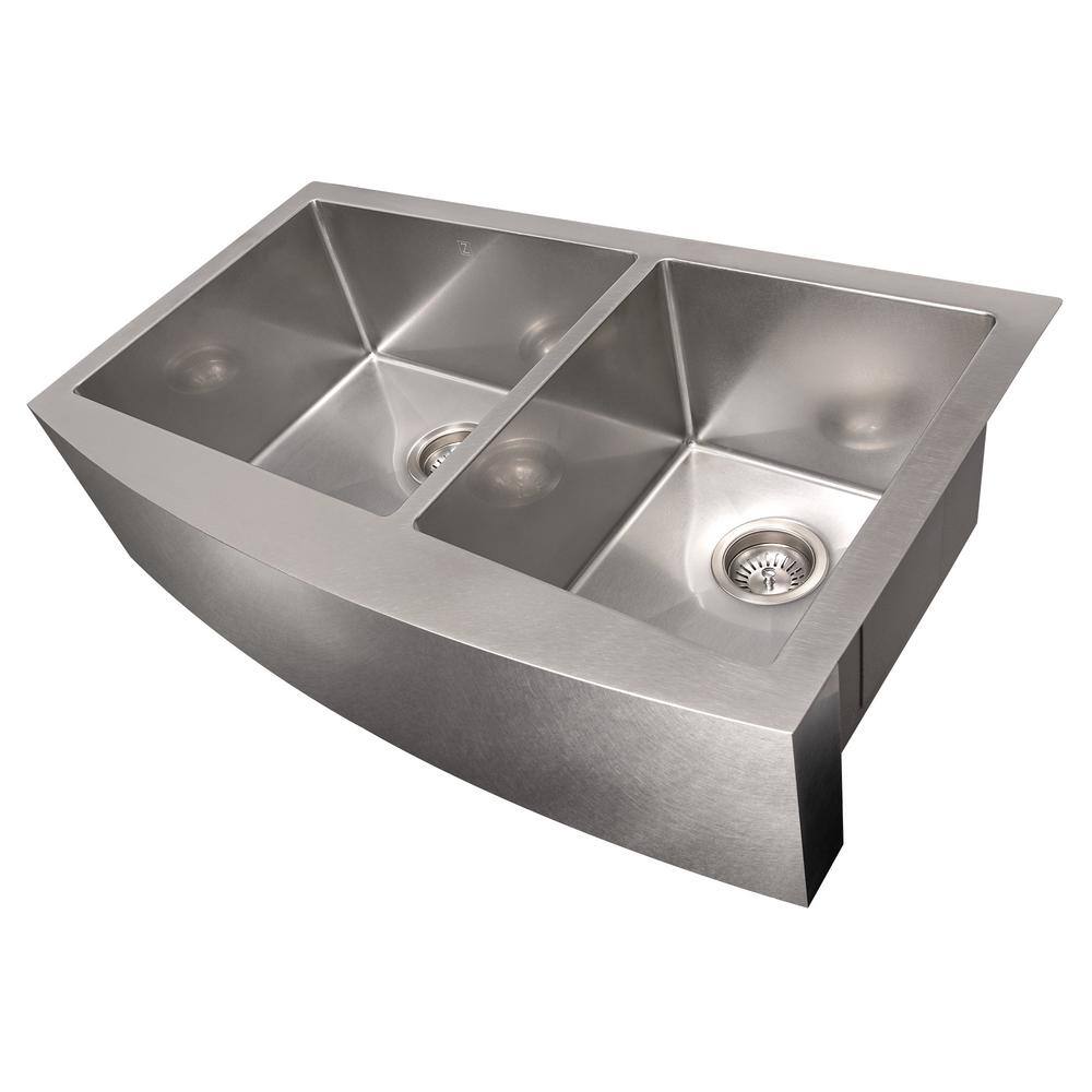 36" Stainless Steel Double Bowl Farmhouse Kitchen Sink