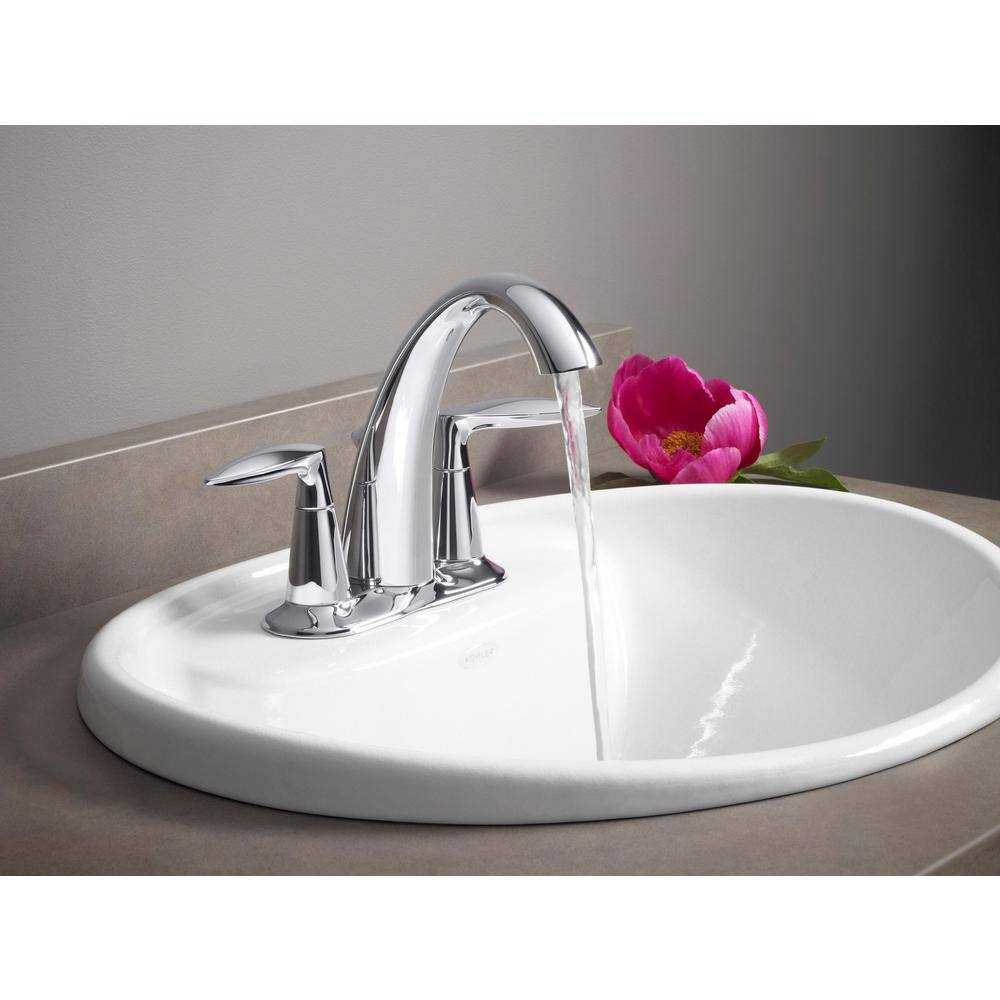Alteo High Arc 4" Centerset Polished Chrome Double Handle Bathroom Faucet