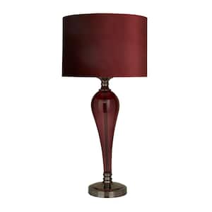27 In. Red Velvet Glam Table Lamp