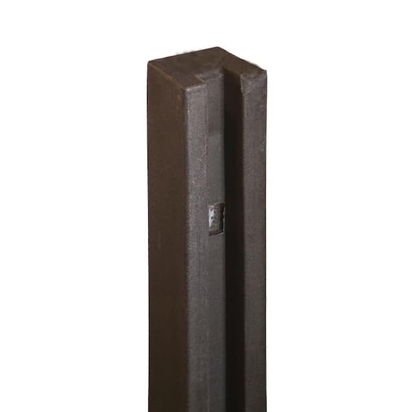 SimTek 5 in. x 5 in. x 8-1/2 ft. Dark/Walnut Brown Composite Fence End Post