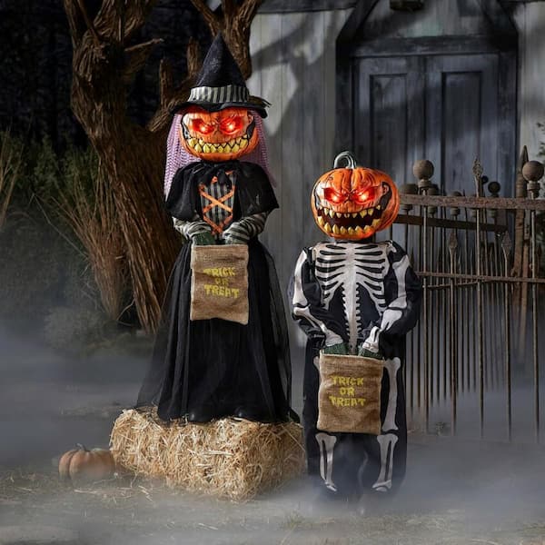 3 ft online Halloween Pumpkin Twins w/ Animated LED - Home Depot 2022