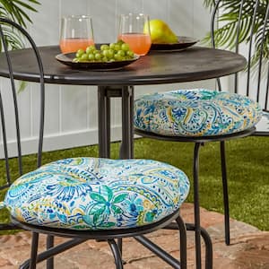 Baltic Paisley 15 in. Round Outdoor Seat Cushion (2-Pack)