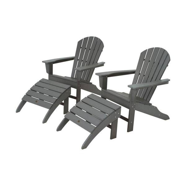 POLYWOOD South Beach Slate Grey Plastic Patio Adirondack Chair (2-Pack)