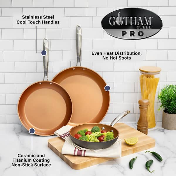 Gotham Steel Pro Non-Stick 8-piece Hard Anodized Cookware Set