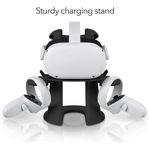 Wasserstein VR Headset Stand Controllers Holder Gaming Accessories for Oculus Quest, 2, and Rift S (Black) OQ2VRHeadsetStandBlkUS - The Home Depot