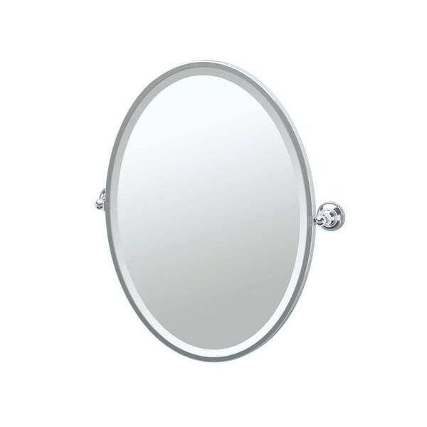 Gatco Tiara 21 in. W x 28 in. H Framed Single Oval Mirror in Chrome