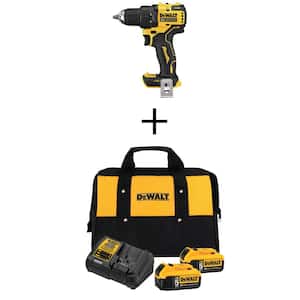 ATOMIC 20V MAX Cordless Brushless Compact 1/2 in. Drill/Driver, (2) 20V 5.0Ah Battery, Charger, and Bag