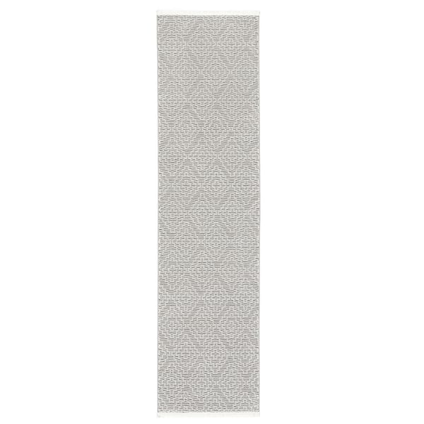TOWN & COUNTRY LIVING Luxe Tretta Modern Geo Grey 2 ft. x 7 ft. Runner Rug