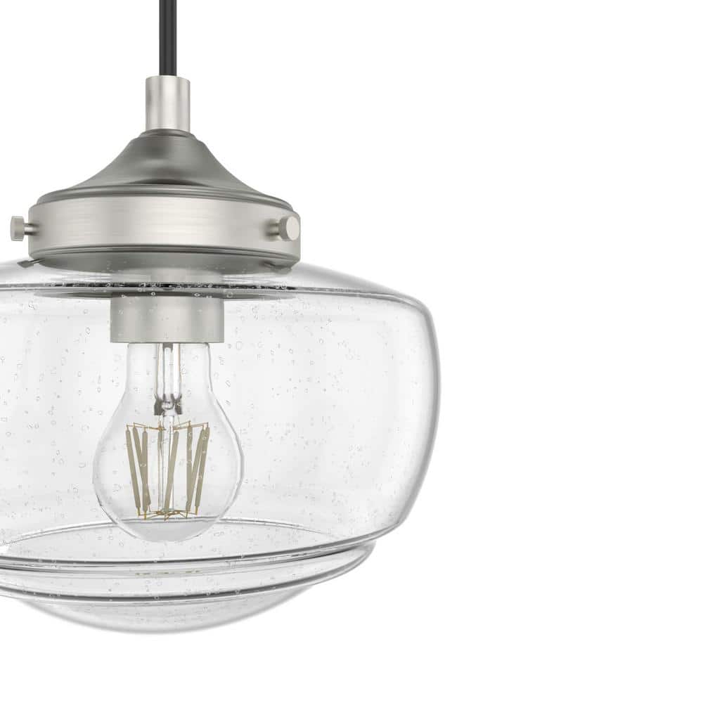Saddle Creek 17" Brushed Nickel and Glass 3-Light Pendant