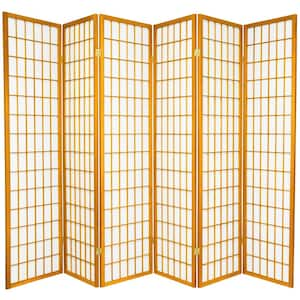 6 ft. Honey 6-Panel Room Divider