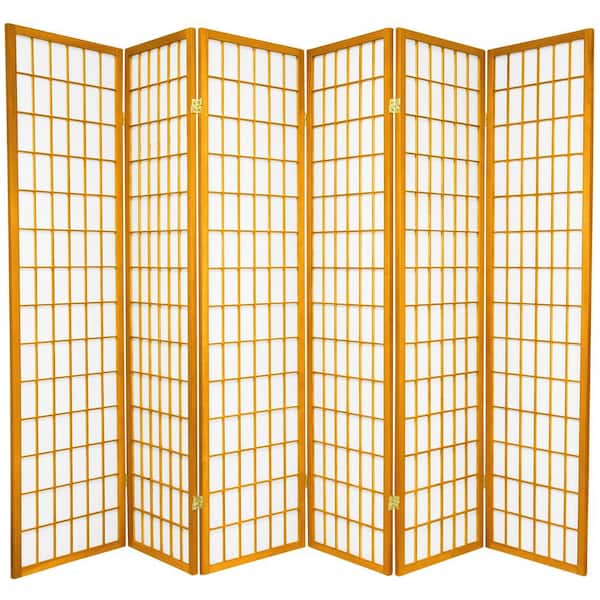 6 ft. Honey 6-Panel Room Divider