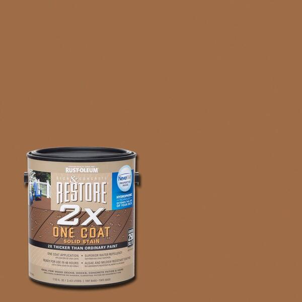 Rust-Oleum Restore 1 gal. 2X Saddle Solid Deck Stain with NeverWet