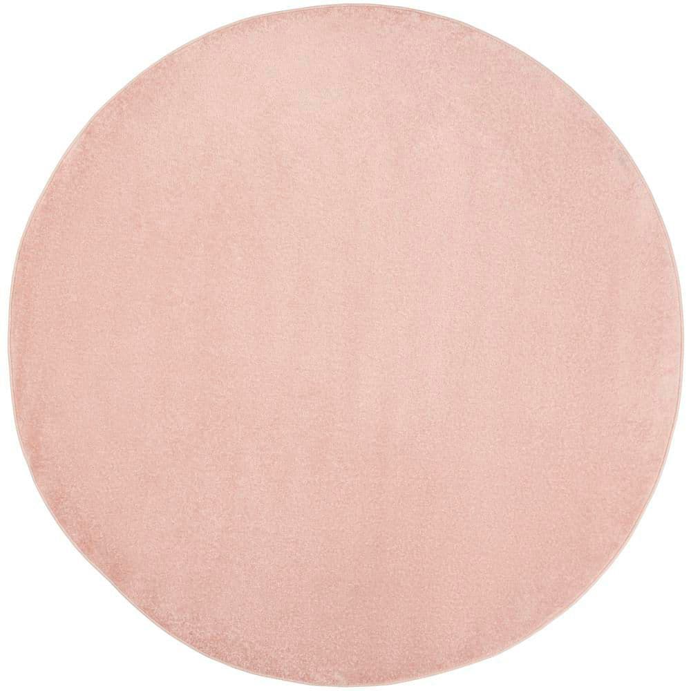 Nourison Essentials 6 ft. x 6 ft. Pink Round Solid Contemporary Indoor ...