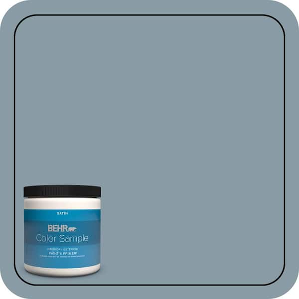 BEHR PREMIUM PLUS 8 oz. #MQ5-27 Rainy Season Satin Enamel Interior/Exterior Paint & Primer Color Sample