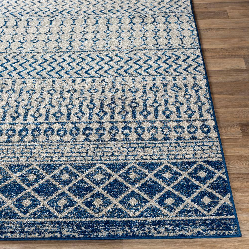 Elaziz Blue Geometric Patterned 2' x 3' Area Rug
