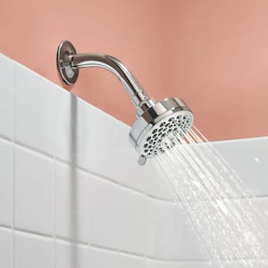 Eos 3-Spray 3.8 in. Single Wall Mount Fixed Shower Head in Chrome (1.75 GPM)