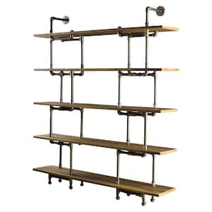 New Age 71 in. Hammered Bronze/Aged Bronze Metal 5-shelf Etagere Bookcase with Open Storage