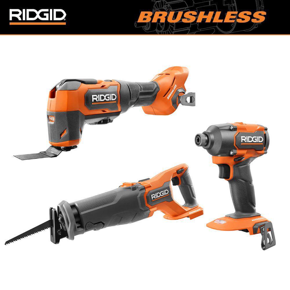 RIDGID 18V Brushless Cordless 2-Tool Combo Kit with Reciprocating Saw and Multi-Tool (Tools Only) with Brushless Impact Driver R960261SB2N-R862311B Sansujyuku sansujyuku.com