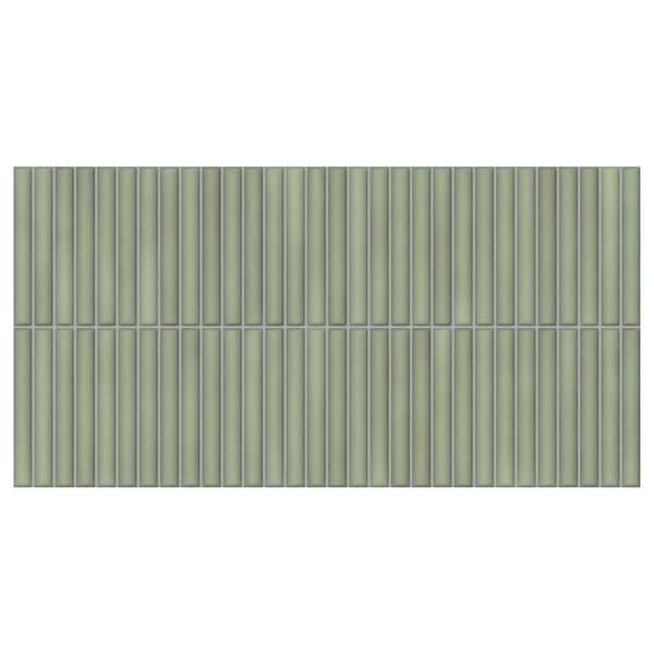 Spanish Lingot 12 in. x 24 in. x 9mm 3D Glazed Fluted Porcelain Wall Tile Pallet-Mint (25 Piece, 53.8 Sq. Ft. / Pallet)