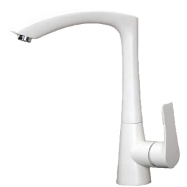 Unbranded Single Handle Deck Mounted Standard Kitchen Faucet with Deckplate Included in Stainless Steel