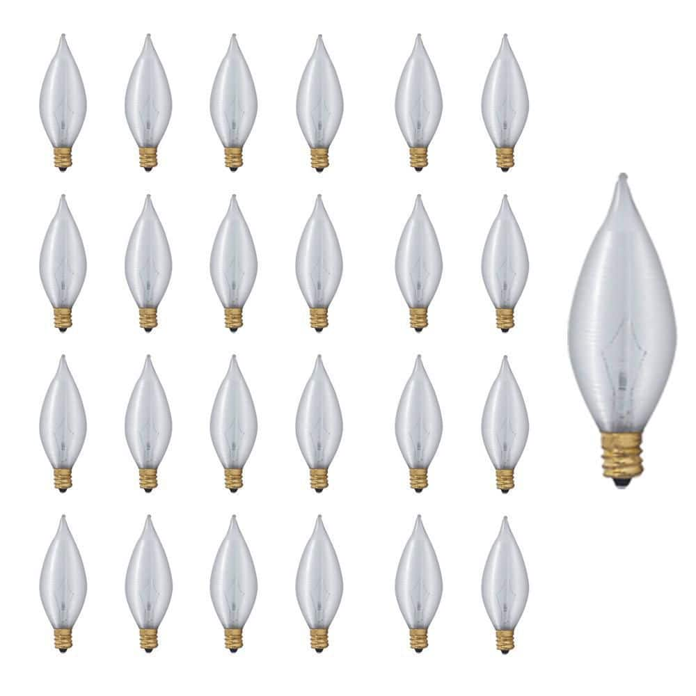 Bulbrite 60 Watt C11 (E12) Candelabra Screw Base, Dimmable Satin Finsih ...