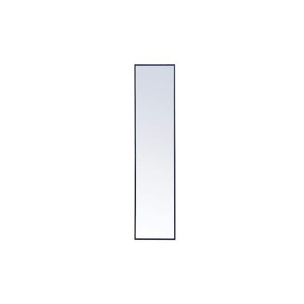 Unbranded Timeless Home 14 in. W x 60 in. H Midcentury Modern Metal Framed Rectangle Blue Mirror