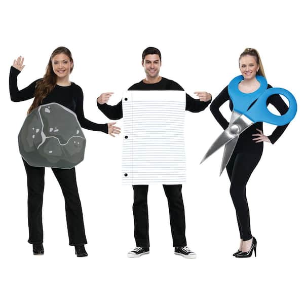 Fun World Adults Rock, Paper & Scissors Polyester Group Costume - One Size - Adult Halloween Costume