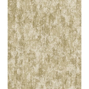 Lustre Collection Gold Industrial Concrete Metallic Finish Paper on Non-woven Non-pasted Wallpaper Roll