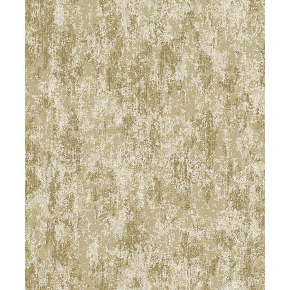 Lustre Collection Gold Industrial Concrete Metallic Finish Paper on Non-wov