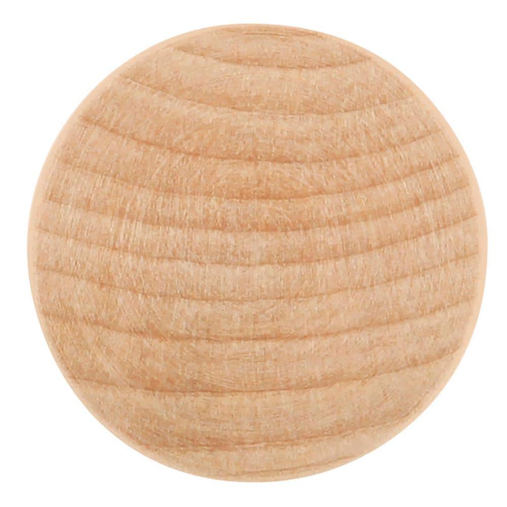 Unfinished Natural Wood Round Cabinet Knob with Mounting Hardware