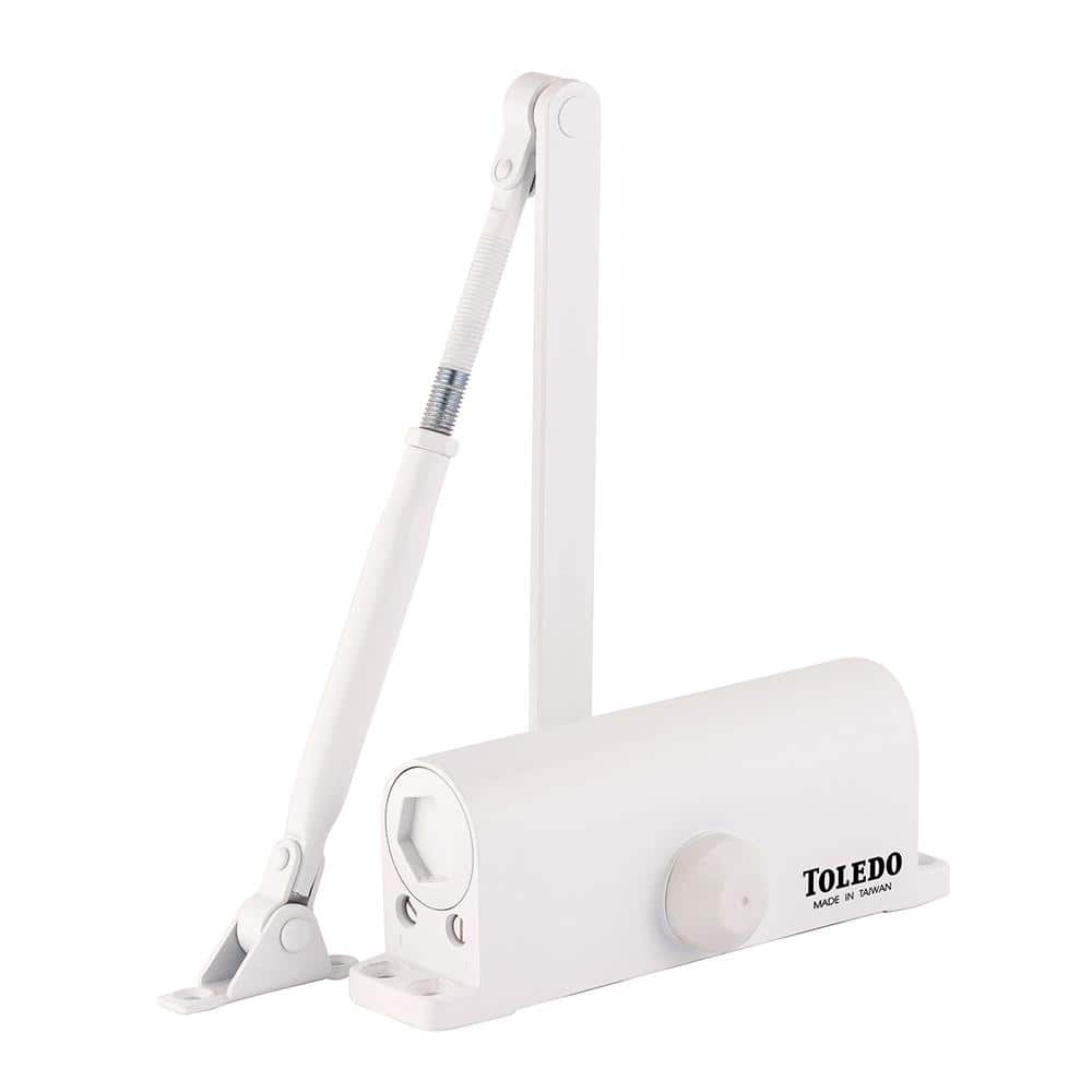 TOLEDO White Medium to Heavy-Duty Automatic Door Closer