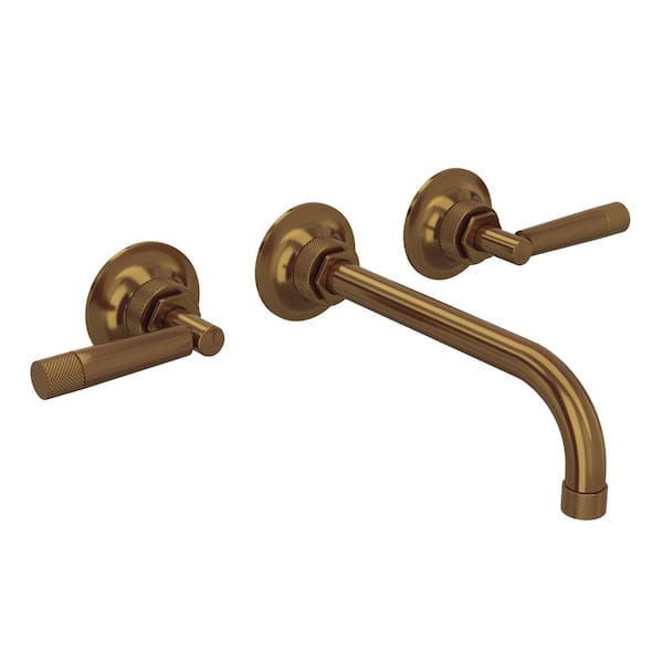 ROHL Graceline Double Handle Wall Mounted Faucet in French Brass
