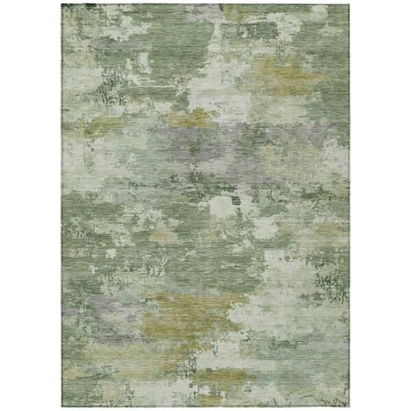 Chantille Machine Washable Indoor/Outdoor Abstract ACN2812 Aloe 10 ft. x 14 ft. Area Rug