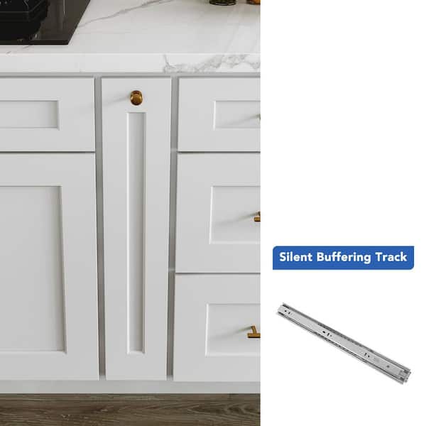 6 in. W x 24 in. D x 34.5 in. H Ready to Assemble Solid Wood Shaker Base Spice Rack Kitchen Cabinet in White