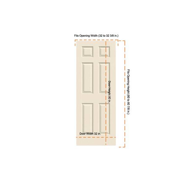 JELD-WEN 32 in. x 80 in. Colonist Primed Textured Solid Core 