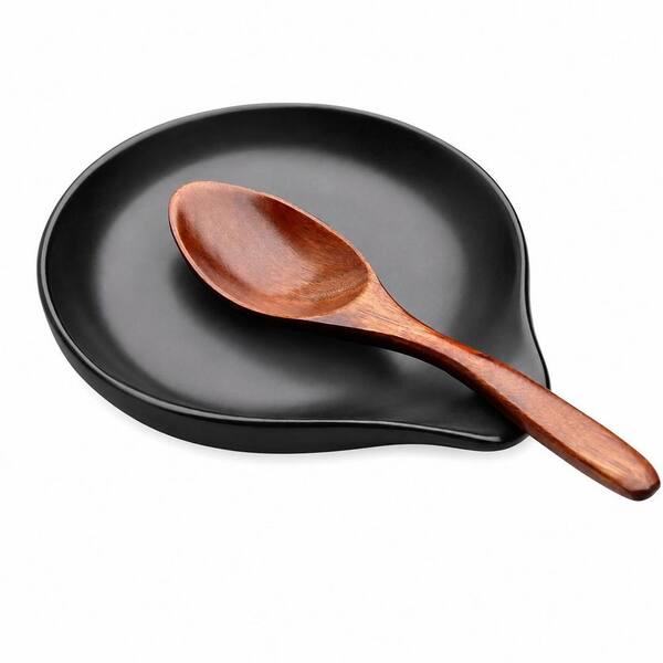 Ceramic Spoon Rest 5.7 x 5 in Heat-Resistant Kitchen Utensil Holder for Stove Countertop Rest, Inch Top