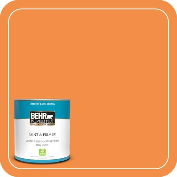 BEHR PREMIUM PLUS 1 qt. #260B-7 Bird of Paradise Satin Enamel Low Odor Interior Paint & Primer