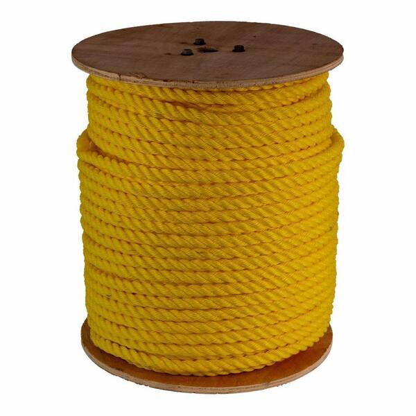 1/2 in. x 300 ft. - Twisted Polypropylene All Purpose Rope - Yellow