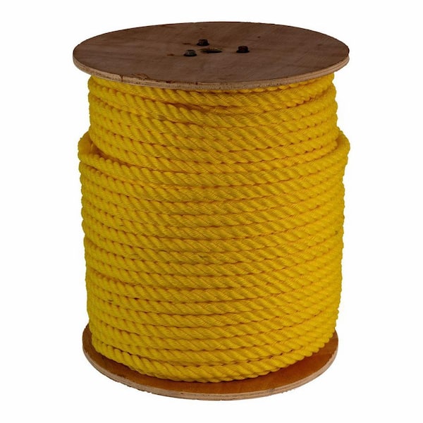 3/8 in. x 400 ft. - Twisted Polypropylene All Purpose Rope - Yellow